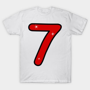 seventh, seven, number seven, 7 years, 7 year old, number 7,  Numeral 7, 7th birthday gift, 7th birthday design, anniversary, birthday, anniversary, date, 7th grade T-Shirt